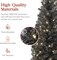 Pencil Artificial Christmas Tree with 300 2-in-1 White & Multicolor LED Lights & Sturdy Metal Base